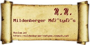 Mildenberger Mátyás névjegykártya
